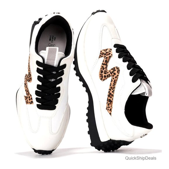 Shoes - Women's Lightweight Memory Foam Sneakers, Non-Slip Casual Lace-Up Shoes